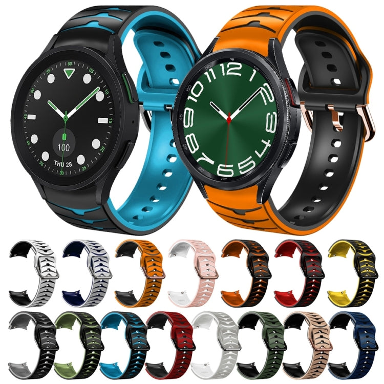 Gebogenes strukturiertes Silikon-Uhrenarmband, für Samsung Galaxy Watch 6 Classic 47mm, für Samsung Galaxy Watch 6 44mm, für Samsung Galaxy Watch 6 40mm