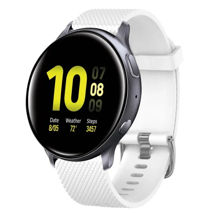20 mm breites Silikonarmband mit Diamantstruktur, passend für Samsung Galaxy Watch 4 Classic (42 mm), Samsung Galaxy Watch Active 2 (44 mm), Samsung Galaxy Watch Active 2 (40 mm) und Samsung Galaxy Watch (42 mm).
