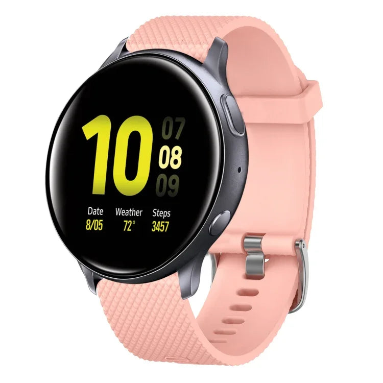 20 mm breites Silikonarmband mit Diamantstruktur, passend für Samsung Galaxy Watch 4 Classic (42 mm), Samsung Galaxy Watch Active 2 (44 mm), Samsung Galaxy Watch Active 2 (40 mm) und Samsung Galaxy Watch (42 mm).