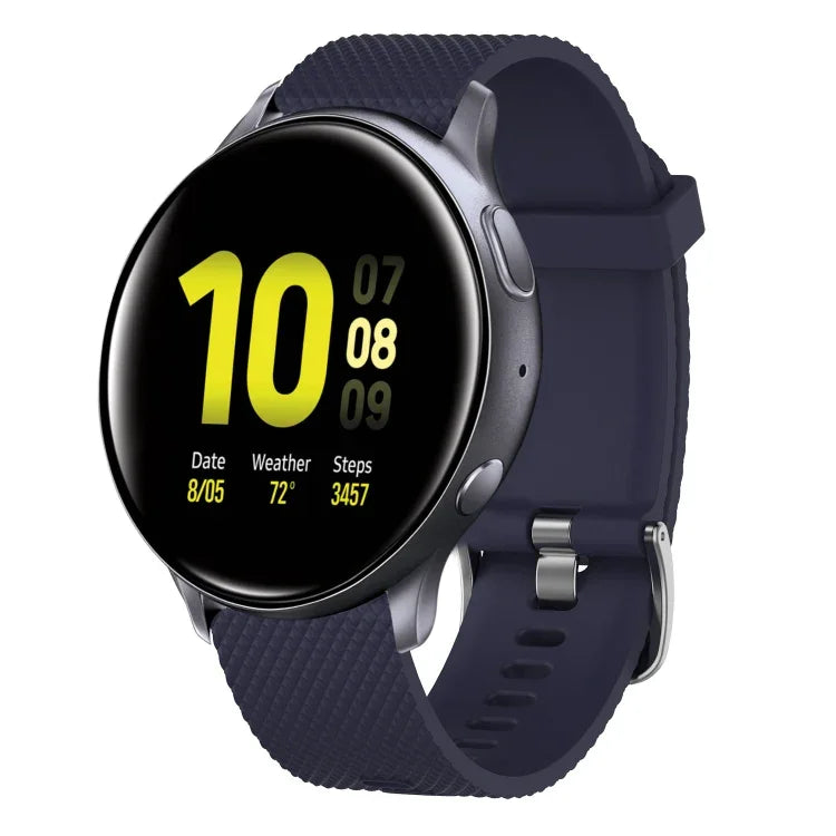 20 mm breites Silikonarmband mit Diamantstruktur, passend für Samsung Galaxy Watch 4 Classic (42 mm), Samsung Galaxy Watch Active 2 (44 mm), Samsung Galaxy Watch Active 2 (40 mm) und Samsung Galaxy Watch (42 mm).