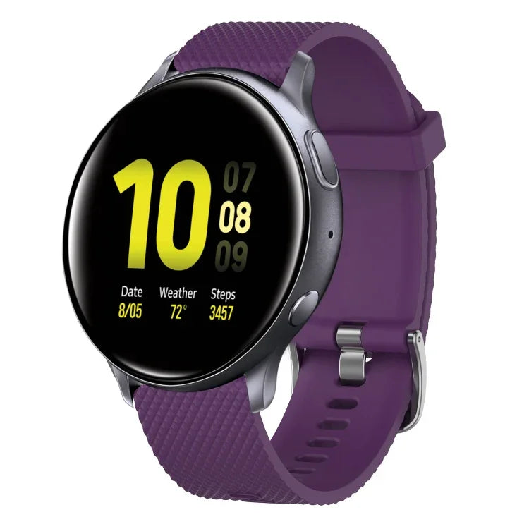20 mm breites Silikonarmband mit Diamantstruktur, passend für Samsung Galaxy Watch 4 Classic (42 mm), Samsung Galaxy Watch Active 2 (44 mm), Samsung Galaxy Watch Active 2 (40 mm) und Samsung Galaxy Watch (42 mm).