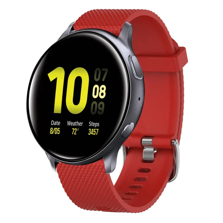 20 mm breites Silikonarmband mit Diamantstruktur, passend für Samsung Galaxy Watch 4 Classic (42 mm), Samsung Galaxy Watch Active 2 (44 mm), Samsung Galaxy Watch Active 2 (40 mm) und Samsung Galaxy Watch (42 mm).
