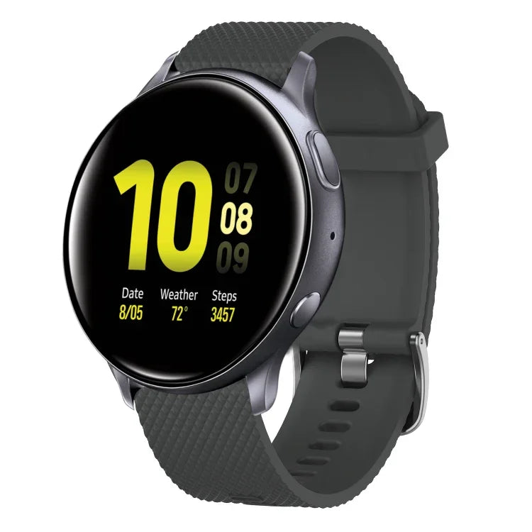 20 mm breites Silikonarmband mit Diamantstruktur, passend für Samsung Galaxy Watch 4 Classic (42 mm), Samsung Galaxy Watch Active 2 (44 mm), Samsung Galaxy Watch Active 2 (40 mm) und Samsung Galaxy Watch (42 mm).