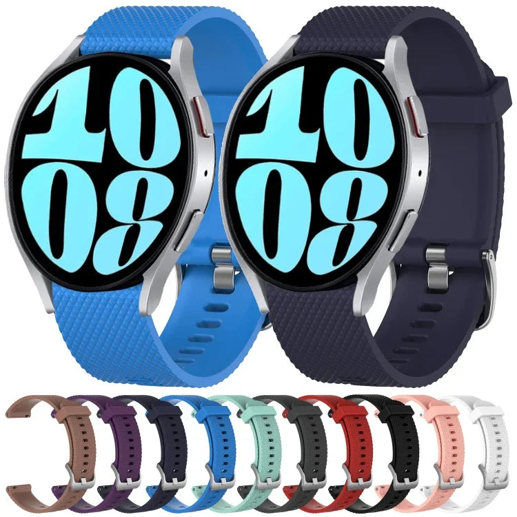 20 mm breites Silikonarmband mit Diamantstruktur, passend für Samsung Galaxy Watch 4 Classic (42 mm), Samsung Galaxy Watch Active 2 (44 mm), Samsung Galaxy Watch Active 2 (40 mm) und Samsung Galaxy Watch (42 mm).