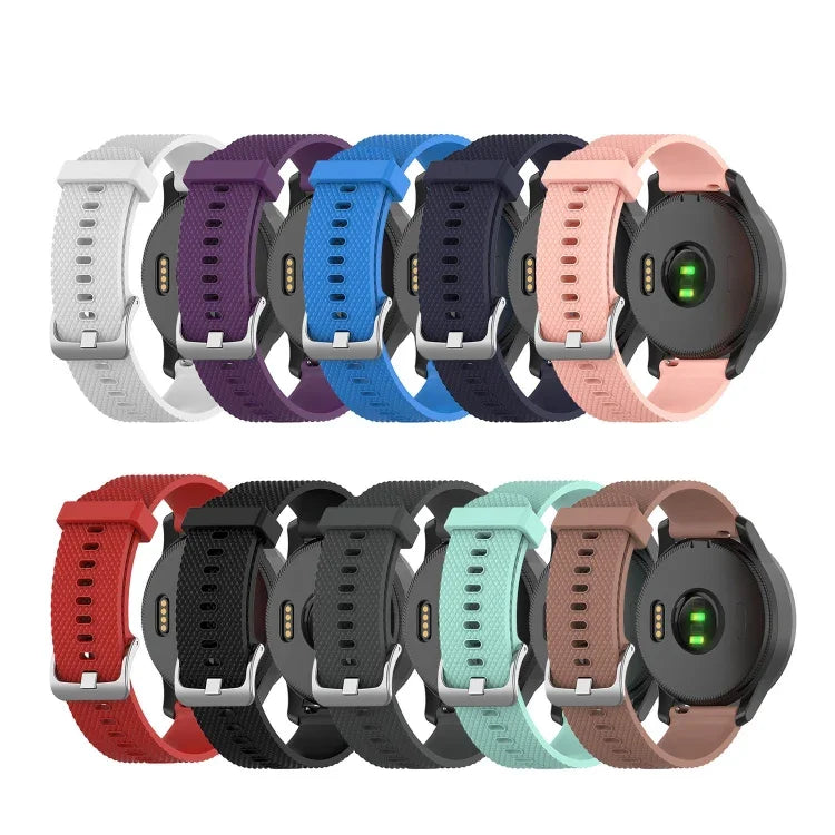 20 mm breites Silikonarmband mit Diamantstruktur, passend für Samsung Galaxy Watch 4 Classic (42 mm), Samsung Galaxy Watch Active 2 (44 mm), Samsung Galaxy Watch Active 2 (40 mm) und Samsung Galaxy Watch (42 mm).
