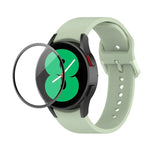 JUNSUNMAY Silicone Adjustable Strap + Full Coverage PMMA Screen Protector Kit, For Samsung Galaxy Watch5 40mm, For Samsung Galaxy Watch4 44mm, For Samsung Galaxy Watch4 40mm
