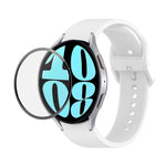 JUNSUNMAY Silikonarmband mit einstellbarer Länge + Full Coverage PMMA Displayschutzfolien-Kit, für Samsung Galaxy Watch6 Classic 47mm, für Samsung Galaxy Watch6 44mm, für Samsung Galaxy Watch6 40mm