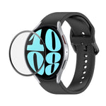 JUNSUNMAY Silikonarmband mit einstellbarer Länge + Full Coverage PMMA Displayschutzfolien-Kit, für Samsung Galaxy Watch6 Classic 47mm, für Samsung Galaxy Watch6 44mm, für Samsung Galaxy Watch6 40mm