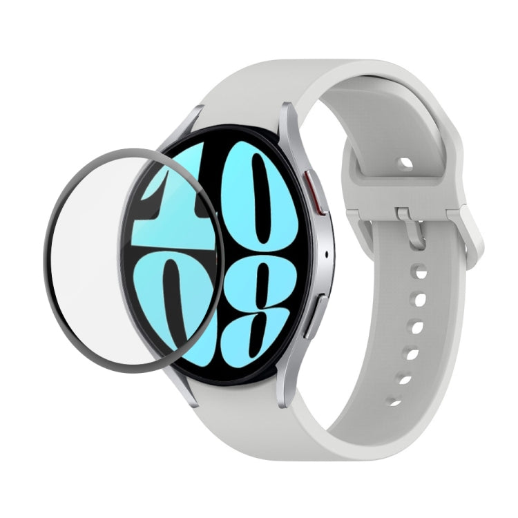 JUNSUNMAY Silikonarmband mit einstellbarer Länge + Full Coverage PMMA Displayschutzfolien-Kit, für Samsung Galaxy Watch6 Classic 47mm, für Samsung Galaxy Watch6 44mm, für Samsung Galaxy Watch6 40mm