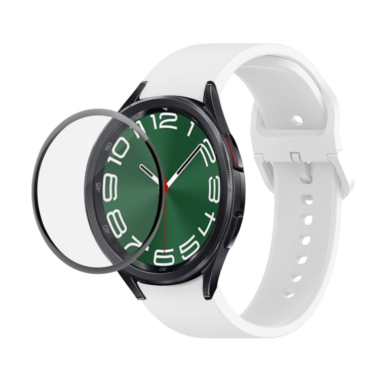 JUNSUNMAY Silikon-Armband mit verstellbarer Größe + vollständige PMMA-Displayschutzfolie, für Samsung Galaxy Watch6 Classic 43mm, für Samsung Galaxy Watch5 44mm, für Samsung Galaxy Watch5 Pro 45mm