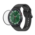 JUNSUNMAY Silikonarmband mit einstellbarer Länge + Full Coverage PMMA Displayschutzfolien-Kit, für Samsung Galaxy Watch6 Classic 47mm, für Samsung Galaxy Watch6 44mm, für Samsung Galaxy Watch6 40mm