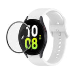 JUNSUNMAY Silikon-Armband mit verstellbarer Größe + vollständige PMMA-Displayschutzfolie, für Samsung Galaxy Watch6 Classic 43mm, für Samsung Galaxy Watch5 44mm, für Samsung Galaxy Watch5 Pro 45mm