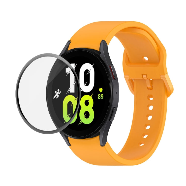 JUNSUNMAY Silikon-Armband mit verstellbarer Größe + vollständige PMMA-Displayschutzfolie, für Samsung Galaxy Watch6 Classic 43mm, für Samsung Galaxy Watch5 44mm, für Samsung Galaxy Watch5 Pro 45mm
