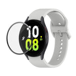 JUNSUNMAY Silikon-Armband mit verstellbarer Größe + vollständige PMMA-Displayschutzfolie, für Samsung Galaxy Watch6 Classic 43mm, für Samsung Galaxy Watch5 44mm, für Samsung Galaxy Watch5 Pro 45mm