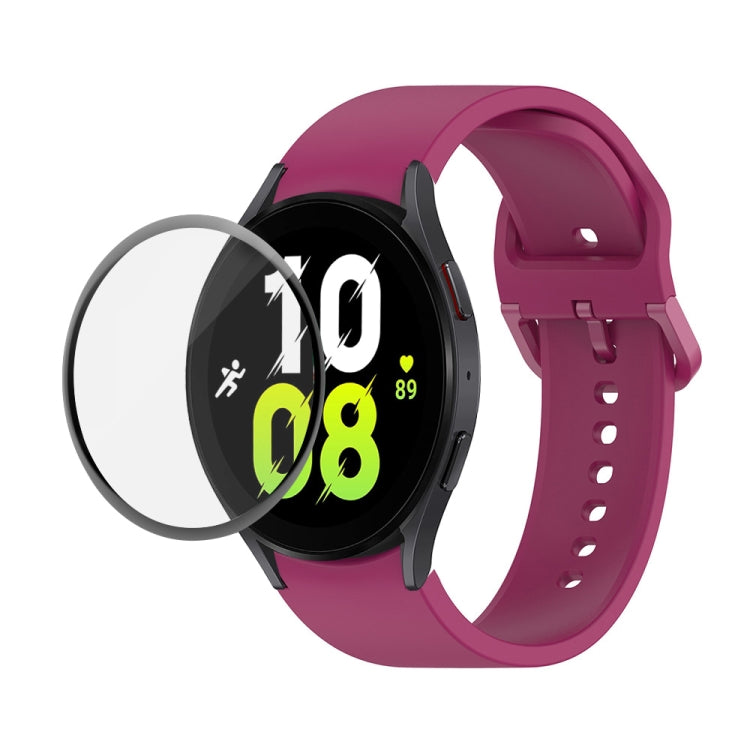 JUNSUNMAY Silikon-Armband mit verstellbarer Größe + vollständige PMMA-Displayschutzfolie, für Samsung Galaxy Watch6 Classic 43mm, für Samsung Galaxy Watch5 44mm, für Samsung Galaxy Watch5 Pro 45mm