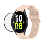 JUNSUNMAY Silikon-Armband mit verstellbarer Größe + vollständige PMMA-Displayschutzfolie, für Samsung Galaxy Watch6 Classic 43mm, für Samsung Galaxy Watch5 44mm, für Samsung Galaxy Watch5 Pro 45mm