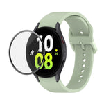 JUNSUNMAY Silikon-Armband mit verstellbarer Größe + vollständige PMMA-Displayschutzfolie, für Samsung Galaxy Watch6 Classic 43mm, für Samsung Galaxy Watch5 44mm, für Samsung Galaxy Watch5 Pro 45mm