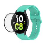 JUNSUNMAY Silikon-Armband mit verstellbarer Größe + vollständige PMMA-Displayschutzfolie, für Samsung Galaxy Watch6 Classic 43mm, für Samsung Galaxy Watch5 44mm, für Samsung Galaxy Watch5 Pro 45mm