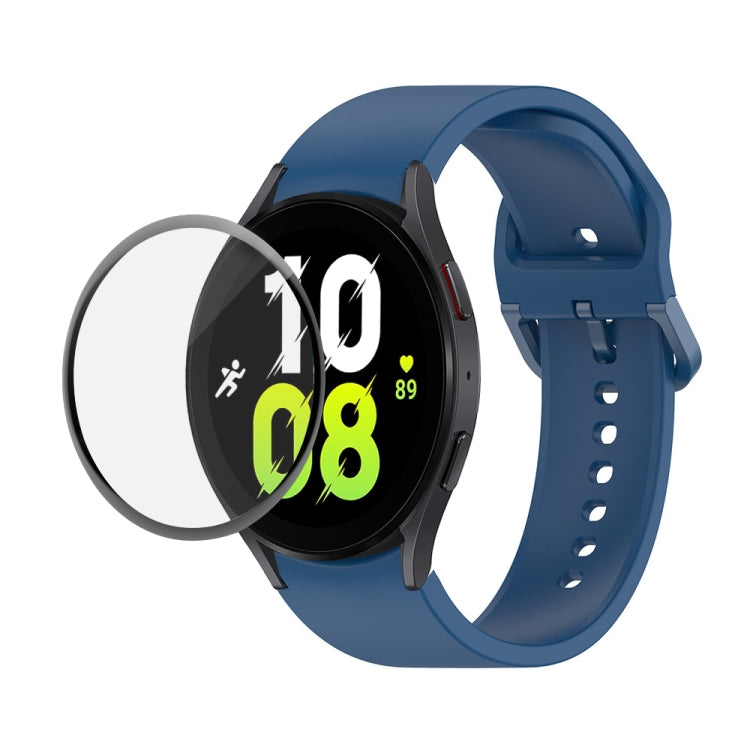 JUNSUNMAY Silikon-Armband mit verstellbarer Größe + vollständige PMMA-Displayschutzfolie, für Samsung Galaxy Watch6 Classic 43mm, für Samsung Galaxy Watch5 44mm, für Samsung Galaxy Watch5 Pro 45mm