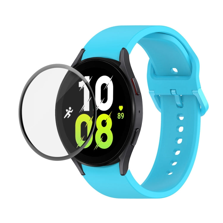 JUNSUNMAY Silikon-Armband mit verstellbarer Größe + vollständige PMMA-Displayschutzfolie, für Samsung Galaxy Watch6 Classic 43mm, für Samsung Galaxy Watch5 44mm, für Samsung Galaxy Watch5 Pro 45mm
