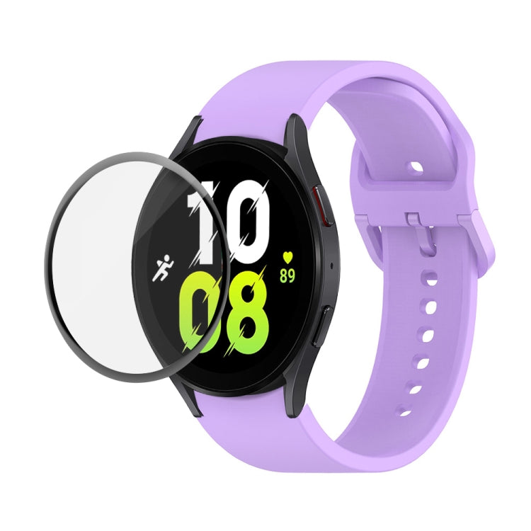JUNSUNMAY Silikon-Armband mit verstellbarer Größe + vollständige PMMA-Displayschutzfolie, für Samsung Galaxy Watch6 Classic 43mm, für Samsung Galaxy Watch5 44mm, für Samsung Galaxy Watch5 Pro 45mm