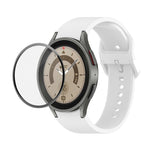 JUNSUNMAY Silikon-Armband mit verstellbarer Größe + vollständige PMMA-Displayschutzfolie, für Samsung Galaxy Watch6 Classic 43mm, für Samsung Galaxy Watch5 44mm, für Samsung Galaxy Watch5 Pro 45mm
