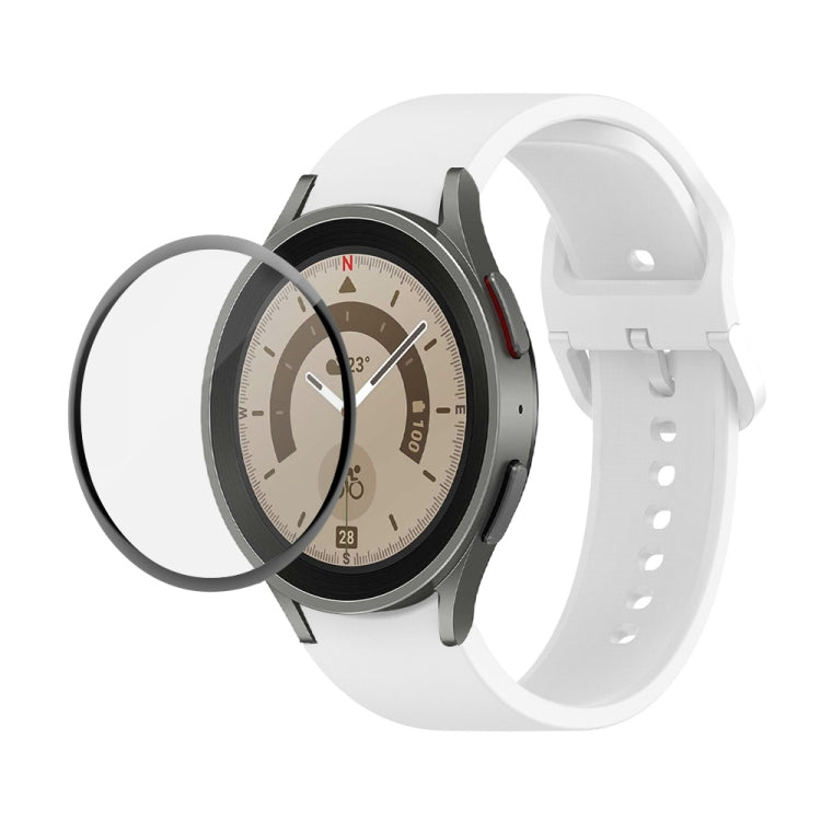 JUNSUNMAY Silikon-Armband mit verstellbarer Größe + vollständige PMMA-Displayschutzfolie, für Samsung Galaxy Watch6 Classic 43mm, für Samsung Galaxy Watch5 44mm, für Samsung Galaxy Watch5 Pro 45mm