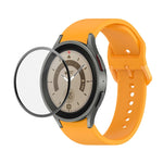 JUNSUNMAY Silikon-Armband mit verstellbarer Größe + vollständige PMMA-Displayschutzfolie, für Samsung Galaxy Watch6 Classic 43mm, für Samsung Galaxy Watch5 44mm, für Samsung Galaxy Watch5 Pro 45mm