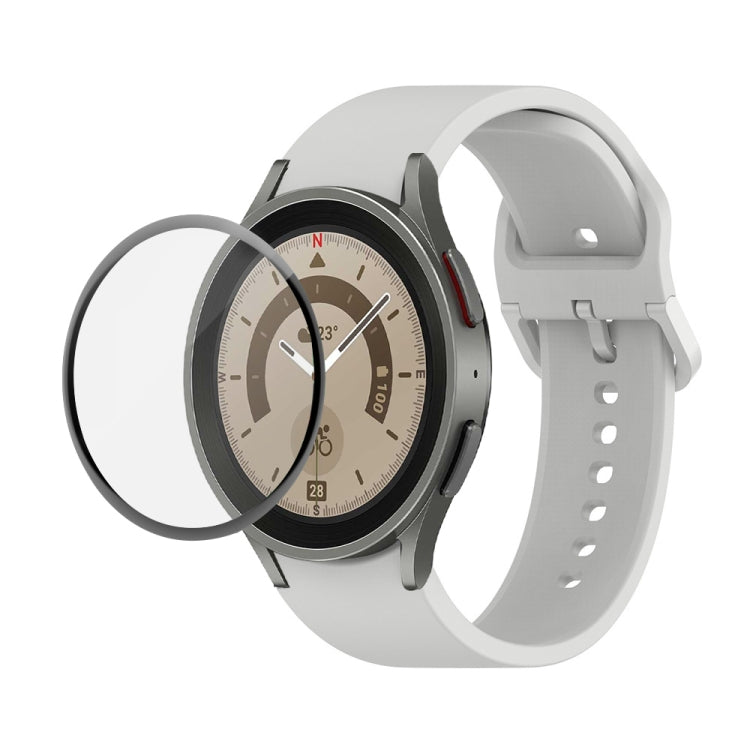 JUNSUNMAY Silikon-Armband mit verstellbarer Größe + vollständige PMMA-Displayschutzfolie, für Samsung Galaxy Watch6 Classic 43mm, für Samsung Galaxy Watch5 44mm, für Samsung Galaxy Watch5 Pro 45mm