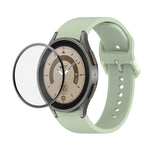 JUNSUNMAY Silikon-Armband mit verstellbarer Größe + vollständige PMMA-Displayschutzfolie, für Samsung Galaxy Watch6 Classic 43mm, für Samsung Galaxy Watch5 44mm, für Samsung Galaxy Watch5 Pro 45mm
