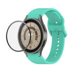 JUNSUNMAY Silikon-Armband mit verstellbarer Größe + vollständige PMMA-Displayschutzfolie, für Samsung Galaxy Watch6 Classic 43mm, für Samsung Galaxy Watch5 44mm, für Samsung Galaxy Watch5 Pro 45mm
