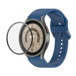 JUNSUNMAY Silikon-Armband mit verstellbarer Größe + vollständige PMMA-Displayschutzfolie, für Samsung Galaxy Watch6 Classic 43mm, für Samsung Galaxy Watch5 44mm, für Samsung Galaxy Watch5 Pro 45mm