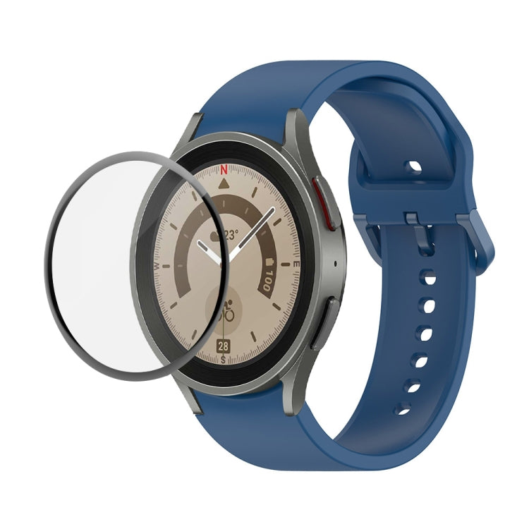 JUNSUNMAY Silikon-Armband mit verstellbarer Größe + vollständige PMMA-Displayschutzfolie, für Samsung Galaxy Watch6 Classic 43mm, für Samsung Galaxy Watch5 44mm, für Samsung Galaxy Watch5 Pro 45mm