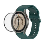 JUNSUNMAY Silikon-Armband mit verstellbarer Größe + vollständige PMMA-Displayschutzfolie, für Samsung Galaxy Watch6 Classic 43mm, für Samsung Galaxy Watch5 44mm, für Samsung Galaxy Watch5 Pro 45mm
