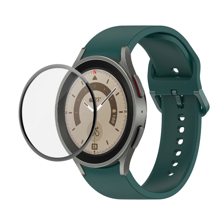 JUNSUNMAY Silikon-Armband mit verstellbarer Größe + vollständige PMMA-Displayschutzfolie, für Samsung Galaxy Watch6 Classic 43mm, für Samsung Galaxy Watch5 44mm, für Samsung Galaxy Watch5 Pro 45mm