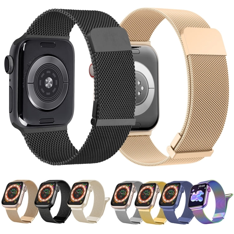 Milan doppelt magnetisches Stahl-Mesh-Uhrenarmband, für Apple Watch 7 45mm, für Apple Watch SE 40mm, für Apple Watch SE 44mm, für Apple Watch 6 40mm, für Apple Watch 6 44mm, für Apple Watch 5 44mm