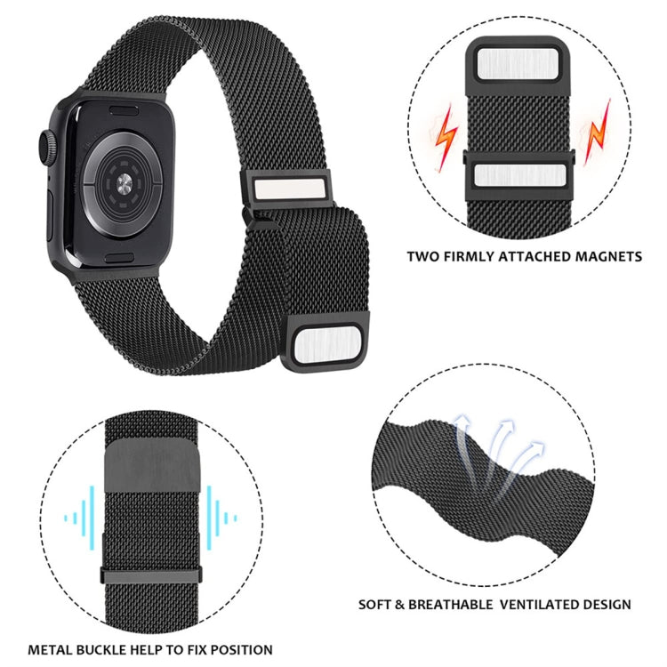 Milan Double Magnetic Steel Mesh Watch Band, For Apple Watch Ultra 49mm, For Apple Watch 8 41mm, For Apple Watch 8 45mm, For Apple Watch SE 2022 40mm, For Apple Watch SE 2022 44mm, For Apple Watch 7 41mm