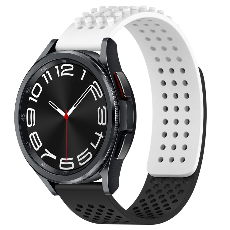 20mm atmungsaktives 3D-Punkte-Silikon-Uhrenarmband mit Löchern, für Samsung Galaxy Watch 6 Classic 43mm, für Samsung Galaxy Watch 5 Pro Golf Edition, für Samsung Galaxy Watch 5 Golf Edition