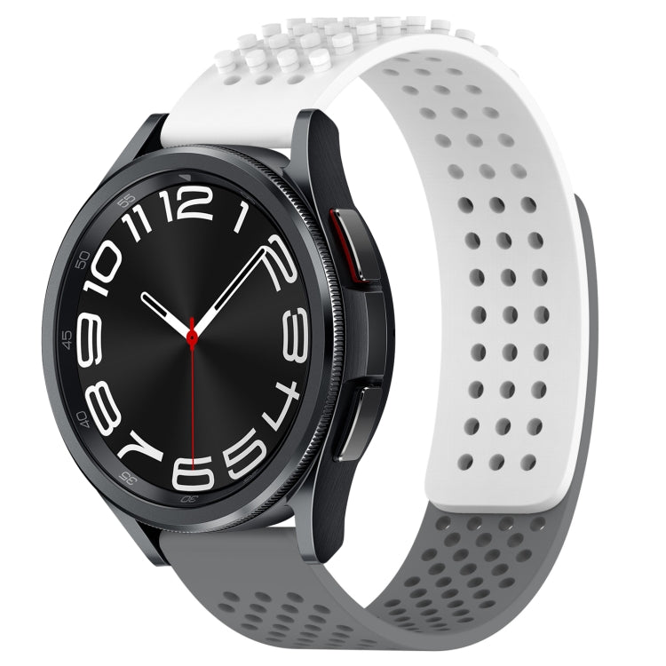 20mm atmungsaktives 3D-Punkte-Silikon-Uhrenarmband mit Löchern, für Samsung Galaxy Watch 6 Classic 43mm, für Samsung Galaxy Watch 5 Pro Golf Edition, für Samsung Galaxy Watch 5 Golf Edition
