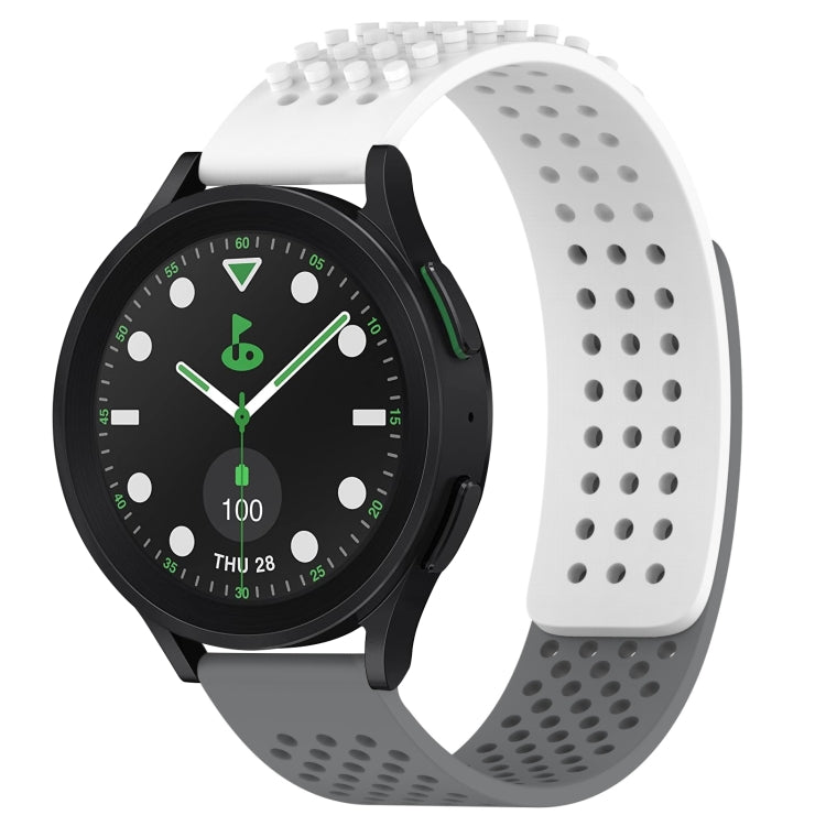 20mm atmungsaktives 3D-Punkte-Silikon-Uhrenarmband mit Löchern, für Samsung Galaxy Watch 6 Classic 43mm, für Samsung Galaxy Watch 5 Pro Golf Edition, für Samsung Galaxy Watch 5 Golf Edition