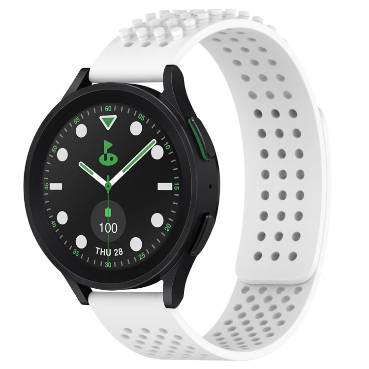 20mm atmungsaktives 3D-Punkte-Silikon-Uhrenarmband mit Löchern, für Samsung Galaxy Watch 6 Classic 43mm, für Samsung Galaxy Watch 5 Pro Golf Edition, für Samsung Galaxy Watch 5 Golf Edition