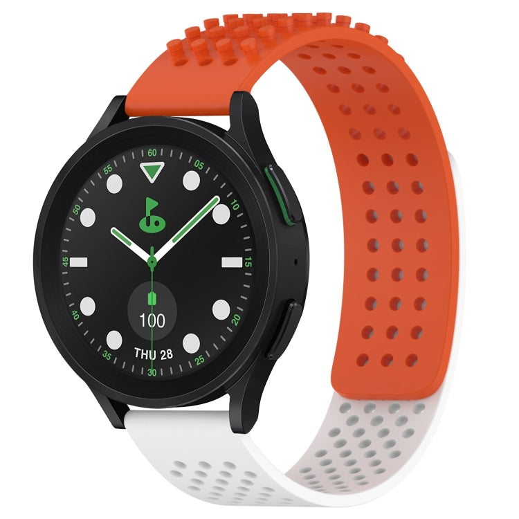 20mm atmungsaktives 3D-Punkte-Silikon-Uhrenarmband mit Löchern, für Samsung Galaxy Watch 6 Classic 43mm, für Samsung Galaxy Watch 5 Pro Golf Edition, für Samsung Galaxy Watch 5 Golf Edition
