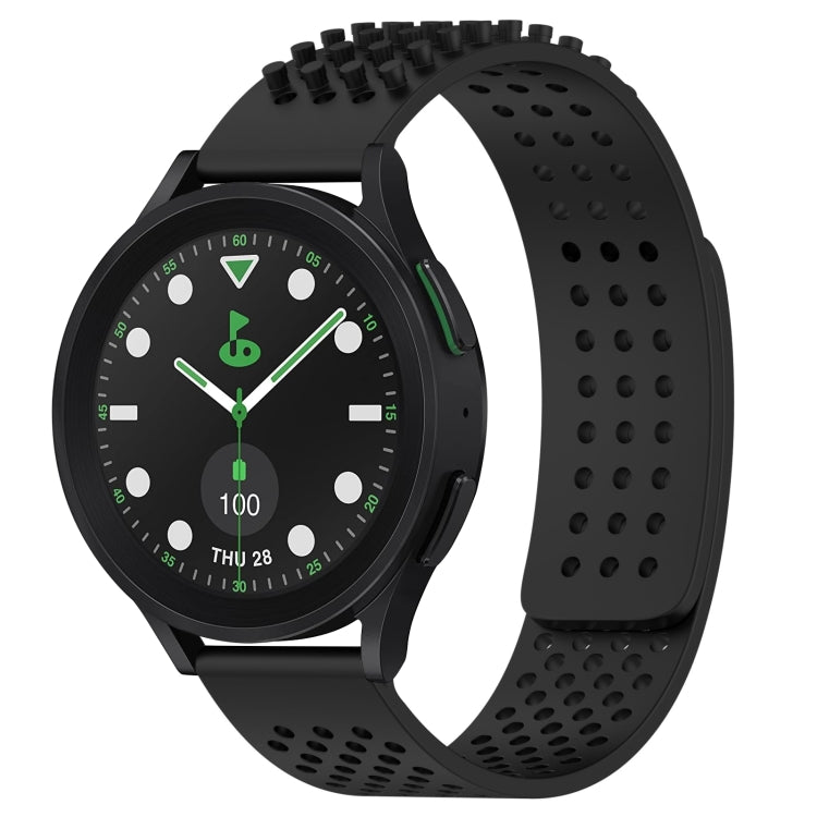 20mm atmungsaktives 3D-Punkte-Silikon-Uhrenarmband mit Löchern, für Samsung Galaxy Watch 6 Classic 43mm, für Samsung Galaxy Watch 5 Pro Golf Edition, für Samsung Galaxy Watch 5 Golf Edition