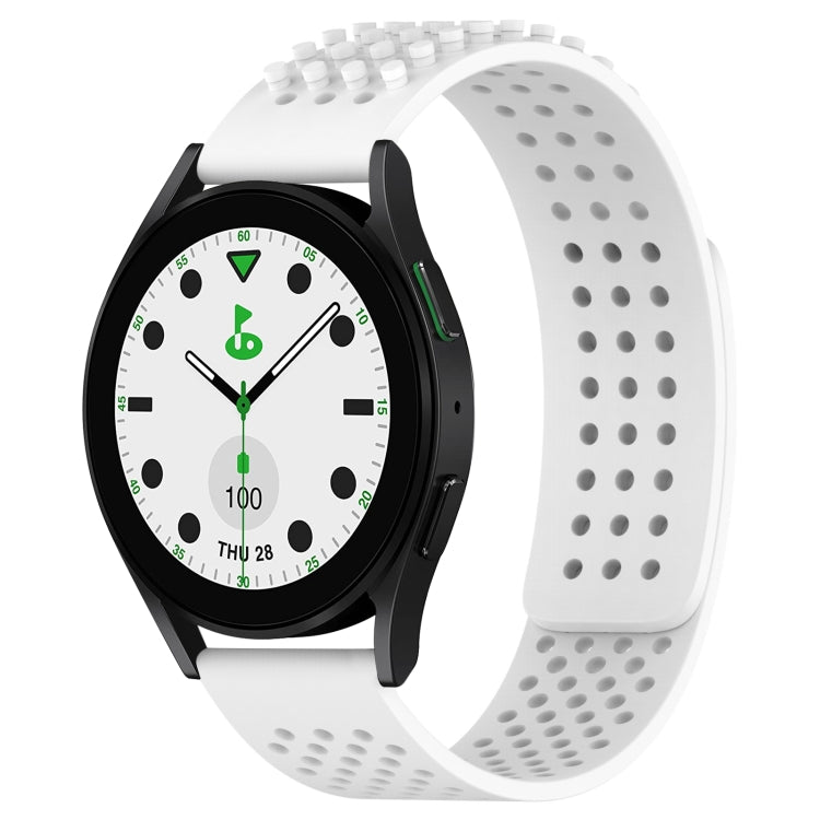 20mm atmungsaktives 3D-Punkte-Silikon-Uhrenarmband mit Löchern, für Samsung Galaxy Watch 6 Classic 43mm, für Samsung Galaxy Watch 5 Pro Golf Edition, für Samsung Galaxy Watch 5 Golf Edition