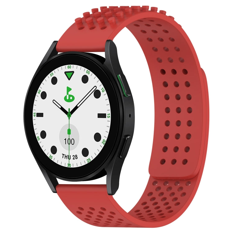 20mm atmungsaktives 3D-Punkte-Silikon-Uhrenarmband mit Löchern, für Samsung Galaxy Watch 6 Classic 43mm, für Samsung Galaxy Watch 5 Pro Golf Edition, für Samsung Galaxy Watch 5 Golf Edition