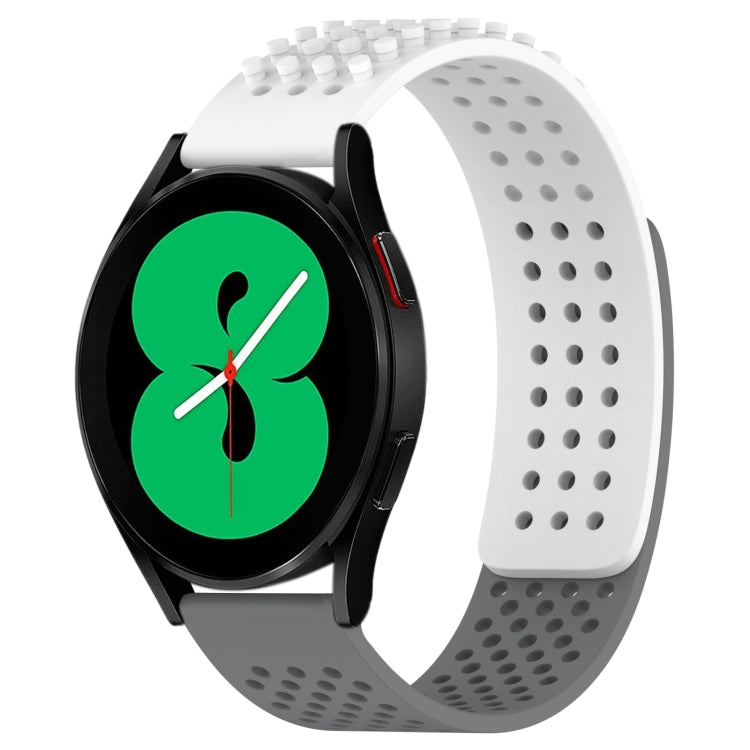 20mm atmungsaktives 3D-Punkte-Silikon-Uhrenarmband mit Löchern, für Samsung Galaxy Watch 4 44mm, für Samsung Galaxy Watch 4 40mm, für Samsung Galaxy Watch 4 Classic 46mm