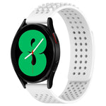 20mm atmungsaktives 3D-Punkte-Silikon-Uhrenarmband mit Löchern, für Samsung Galaxy Watch 4 44mm, für Samsung Galaxy Watch 4 40mm, für Samsung Galaxy Watch 4 Classic 46mm
