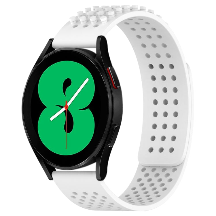 20mm atmungsaktives 3D-Punkte-Silikon-Uhrenarmband mit Löchern, für Samsung Galaxy Watch 4 44mm, für Samsung Galaxy Watch 4 40mm, für Samsung Galaxy Watch 4 Classic 46mm