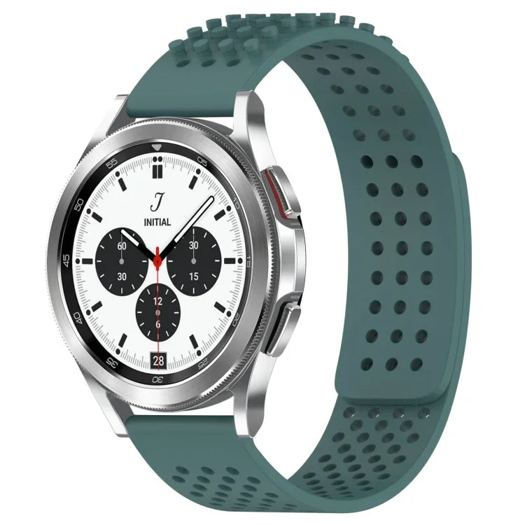 Atmungsaktives Silikonarmband mit 3D-Punkten und 20-mm-Löchern, passend für Samsung Galaxy Watch 4 Classic (42 mm), Samsung Galaxy Watch Active 2 (44 mm) und Samsung Galaxy Watch Active 2 (40 mm).