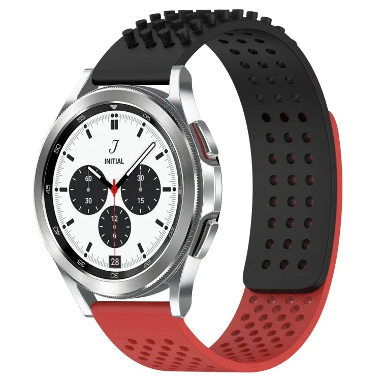 Atmungsaktives Silikonarmband mit 3D-Punkten und 20-mm-Löchern, passend für Samsung Galaxy Watch 4 Classic (42 mm), Samsung Galaxy Watch Active 2 (44 mm) und Samsung Galaxy Watch Active 2 (40 mm).